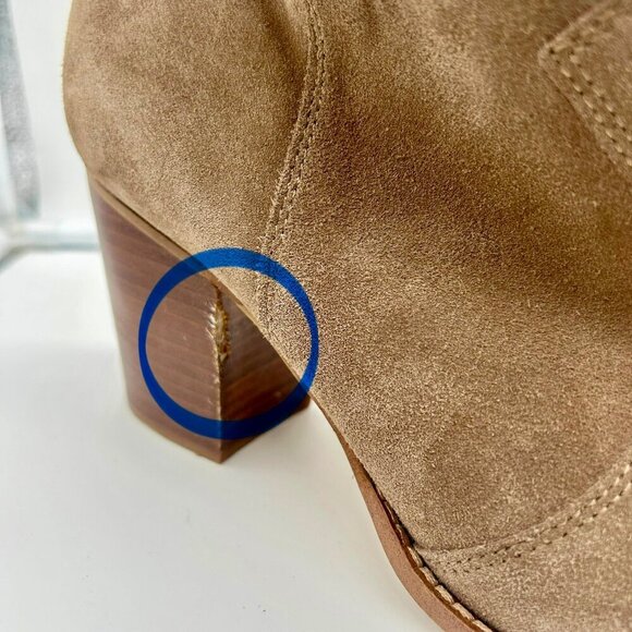 Splendid Lakota Suede Leather Boots Women 11 Brown Taupe Stack Heel Western - Picture 6 of 15
